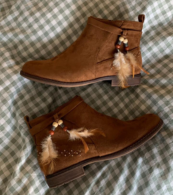 Boho Faux Suede Ankle Boots